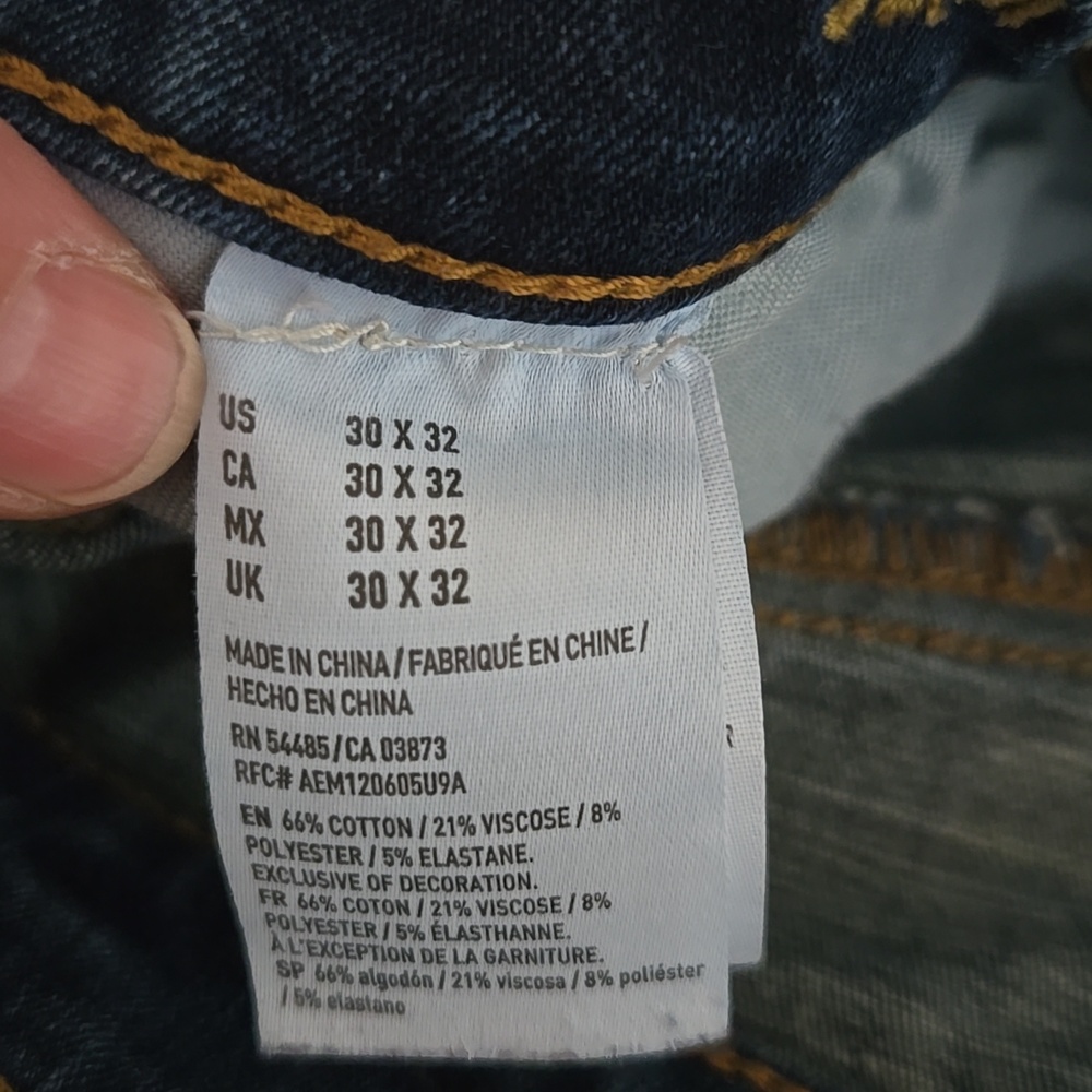American Eagle Outfitters Women's Medium Blue Straight Leg Jeans - Picture 3 of 4